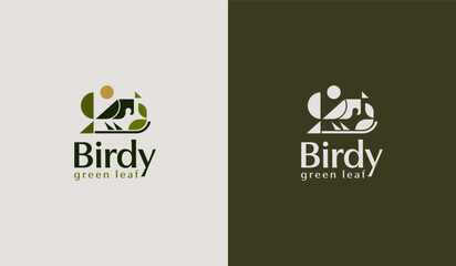 Bird Leaf Logo. Universal creative premium symbol. Vector sign icon logo template. Vector illustration