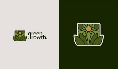 Leaf Flower Tree monoline. Universal creative premium symbol. Vector sign icon logo template. Vector illustration