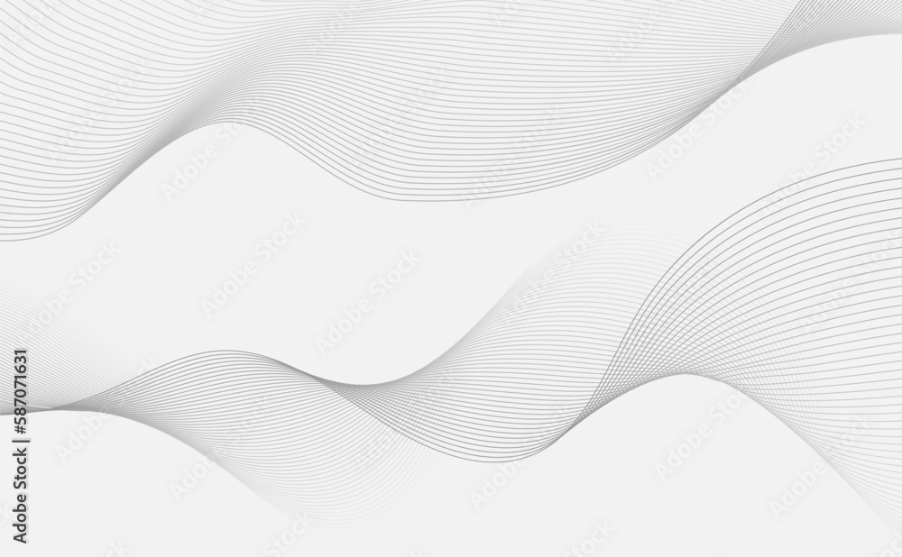 Poster grey background with wavy lines. grey wave lines background with space for text. dynamic waves. vect