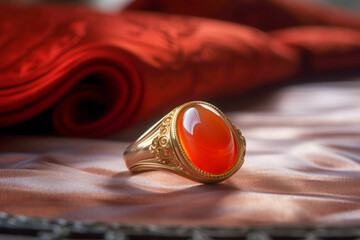 Red agate ring