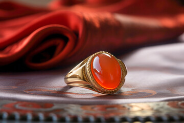 Red agate ring