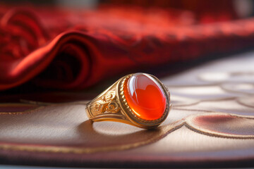 Red agate ring
