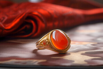 Red agate ring