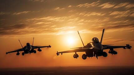 Fototapeta na wymiar Two jet fighters engage at sky. Generative AI