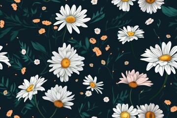 bouquet of white flowers on a dark background. Generative AI