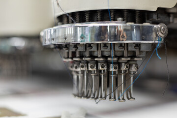 industrial embroidery machines macro photography