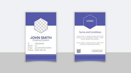 Modern corporate ID Card Template with an author photo place | Office Id Card Layout | Employee Id Card for Your Business or Company.