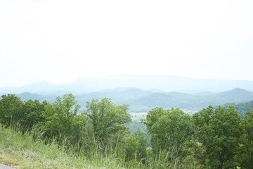 Smokey mountains on a foggy day