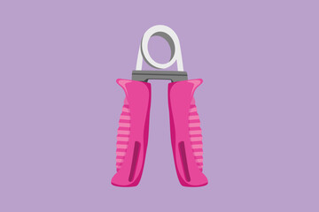 Graphic flat design drawing hand expander icon, logotype, symbol. Sports equipment, exercise fitness power strength healthy. Restorative gymnastics. Muscle formation. Cartoon style vector illustration
