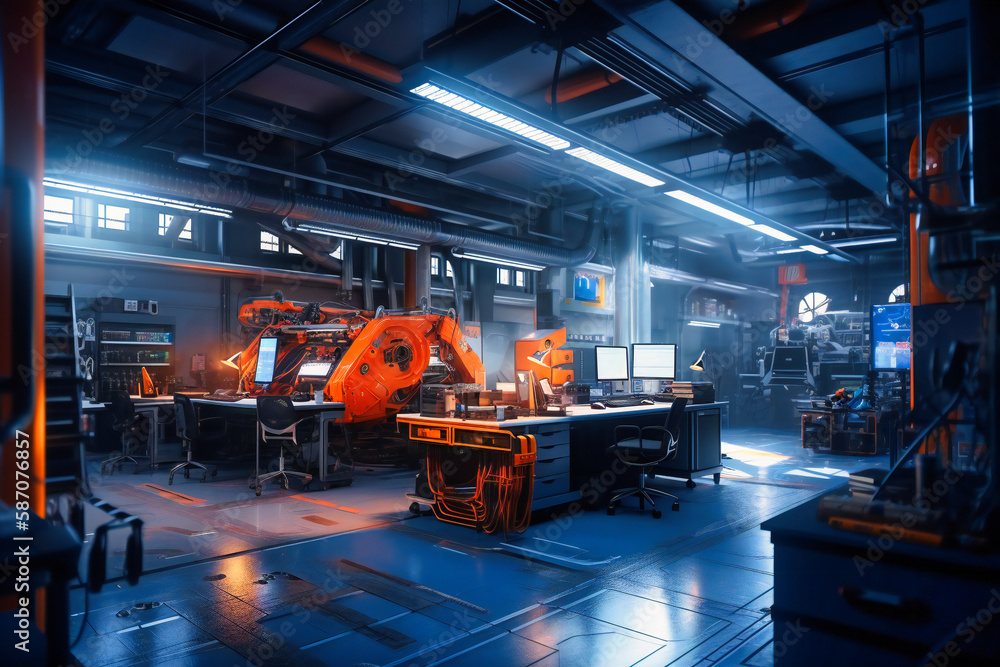 Poster blue and orange hues merge, reflecting the fusion of creativity and technical expertise in the engin
