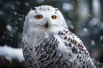 Fototapeta premium the Snow Owl. Generative AI