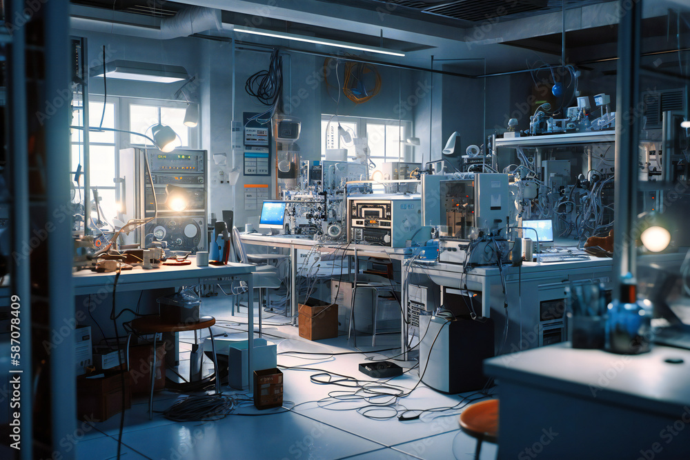 Aufkleber white and blue hues intertwine, capturing the focused mindset of engineering students tackling pract
