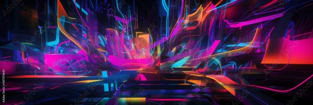 Poster abstract technology background created with ai technology