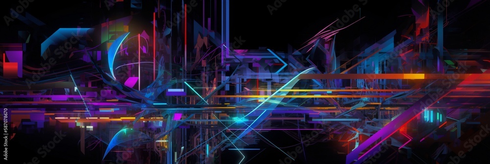 Poster abstract technology background created with ai technology