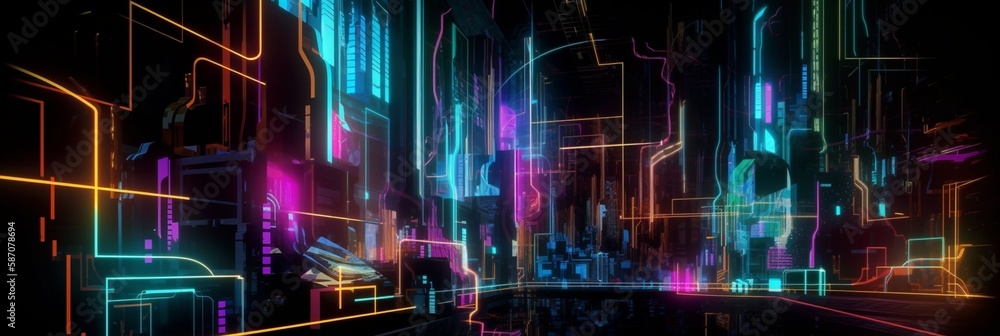Aufkleber abstract technology background created with ai technology