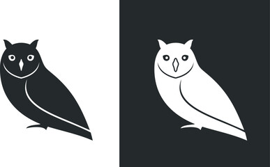 Owl logo. Isolated owl on white background