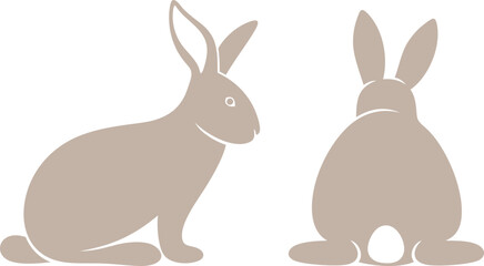 Easter bunny logo. Isolated Easter bunny on white background