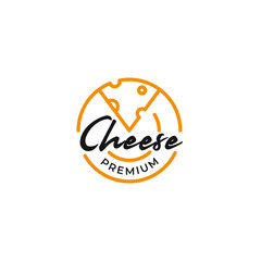 Vector cheese store logo design concept illustration idea