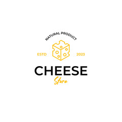 Vector cheese store logo design concept illustration idea