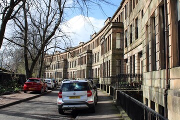 Fototapeta na wymiar Walmer Crescent, Cessnock, Glasgow.