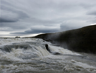 Abundant water at Gullfoss gorge, Iceland