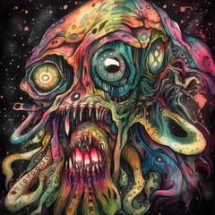 Lovecraft alien horror monster - By Generative AI