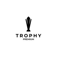 Flat trophy logo design concept for award winner championship illustration idea