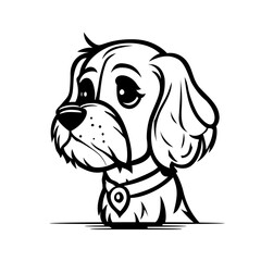 Dog head logo design. Abstract silhouette of a dog head. Vector illustration