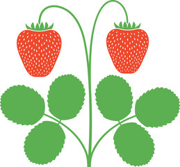 Strawberry logo. Isolated strawberry on white background