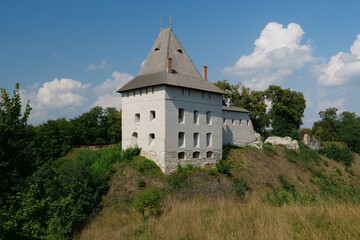 Fototapeta na wymiar Old castle from 14th century in Halych - city on Dniester River, Ukraine