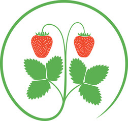 Strawberry logo. Isolated strawberry on white background