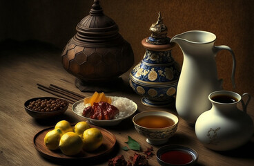 Obraz na płótnie Canvas Islam ramadan food treats. Generative AI,