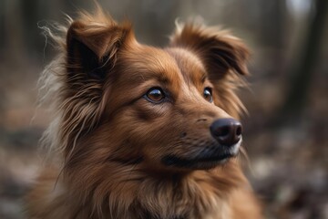 Brown Dog Wide field of vision. Generative AI