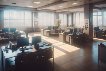 Co-Working-Space, Callcenter or Open Office, made with generative AI and reworked