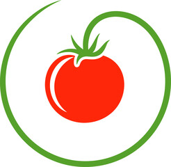 Tomato logo. Isolated tomato on white background