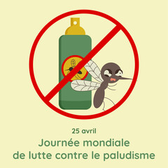 Vector Illustration for World Malaria Day in French