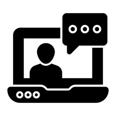 Video Chat Glyph Icon