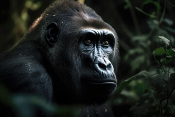 Obraz premium Close-Up Gorilla in Natural Habitat