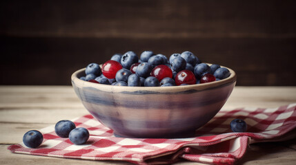 A bowl with blueberries