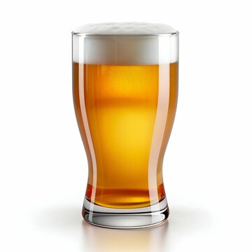 Fresh beer in glass. Generative AI