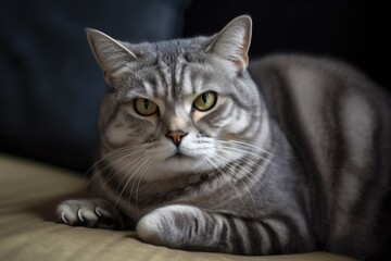 The gray old tabby cat was on the lookout. Generative AI