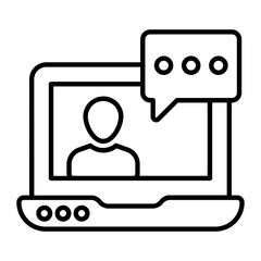 Video Chat Outline Icon