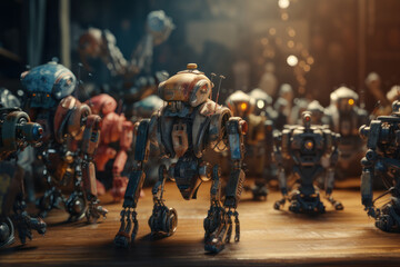 Lots of little robots. AI generative.