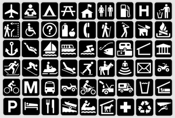 National Park Pictograms Vector Models / Ai Illustrator