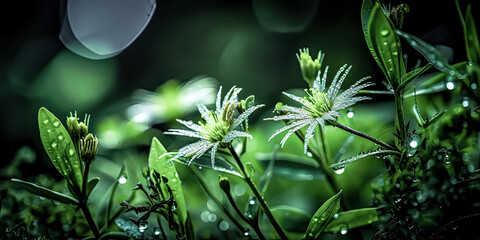 Vibrant green hues gleam across the screen, creating a captivating backdrop - generative ai.