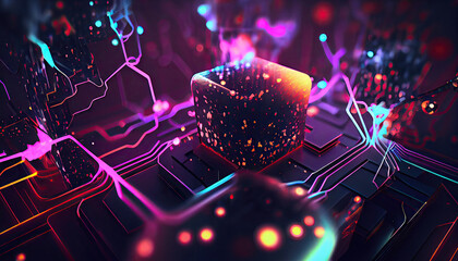 Technological Patterns In Vivid Colors