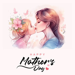 Obraz na płótnie Canvas Happy Mother's Day social media post