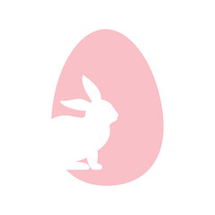 Easter egg with bunny silhouette. Easter rabbit inside egg