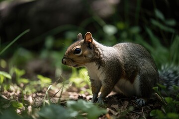 central park squirrel. Generative AI