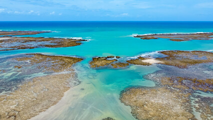 Obraz premium Foto de drone praias alagoanas